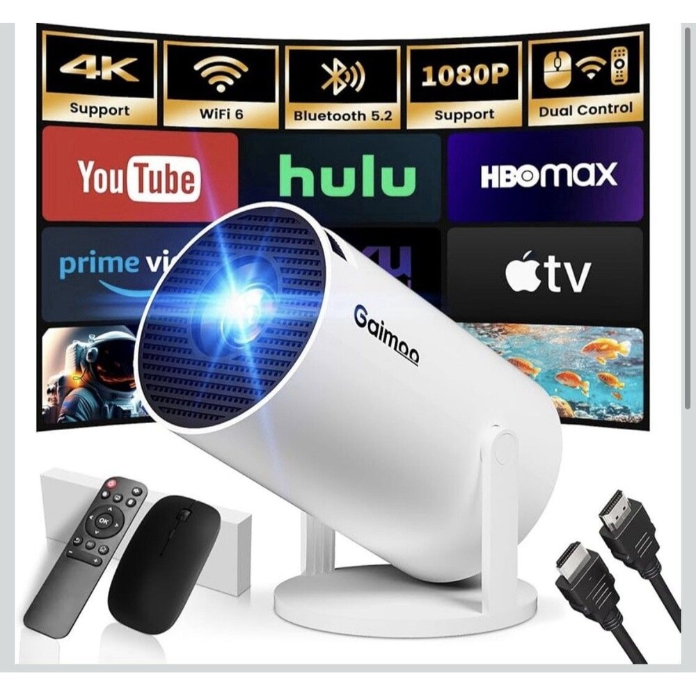 Mini Projector with WiFi and Bluetooth Built-in Apps Smart Projector Support ...
